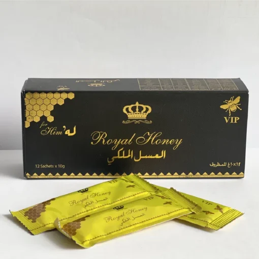 العسل الملكي الماليزي VIP | مقوٍ طبيعي للرجال | 12 كيس لتعزيز الانتصاب وأداء جنسي أفضل